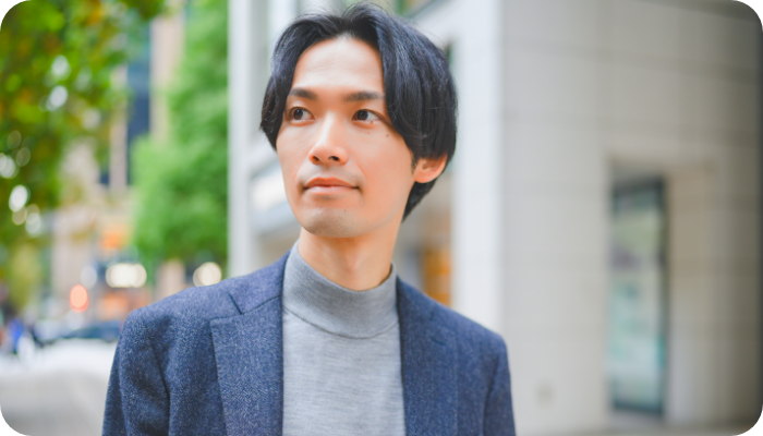 自信を持った男性